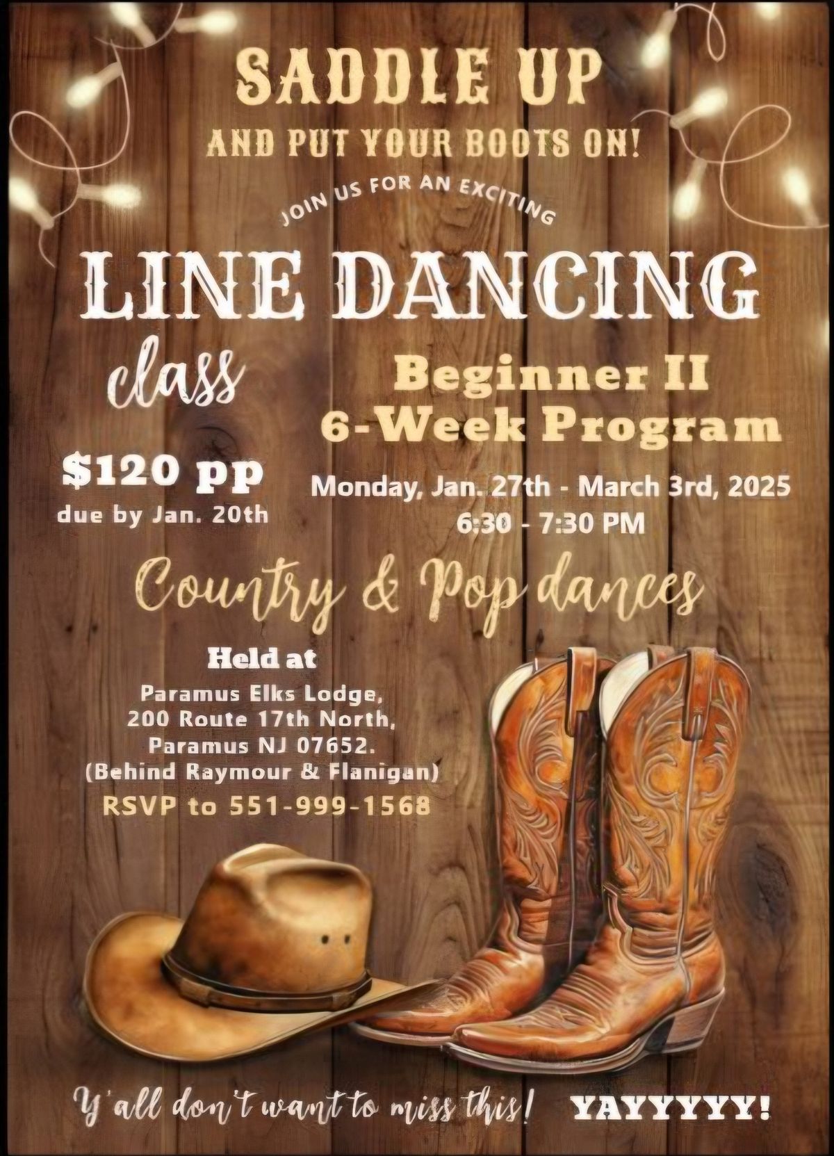 Beginner II ~ 6-week Program, Starting Jan. 27th 6:30-7:30 PM 