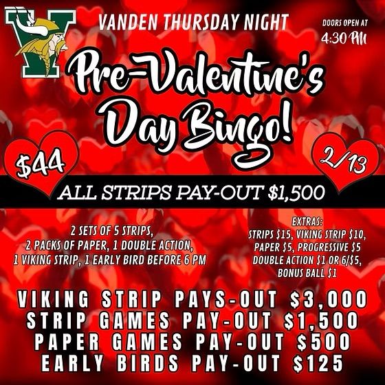 Pre Valentine\u2019s Day bingo