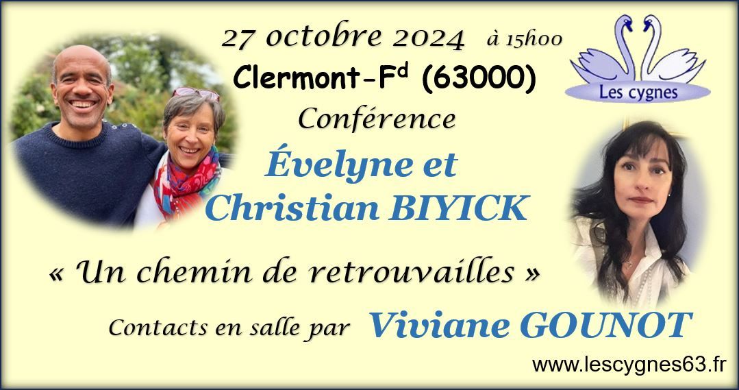 Conf\u00e9rences d'Evelyne et Christian BIYICK, m\u00e9diumnit\u00e9 Viviane GOUNOT