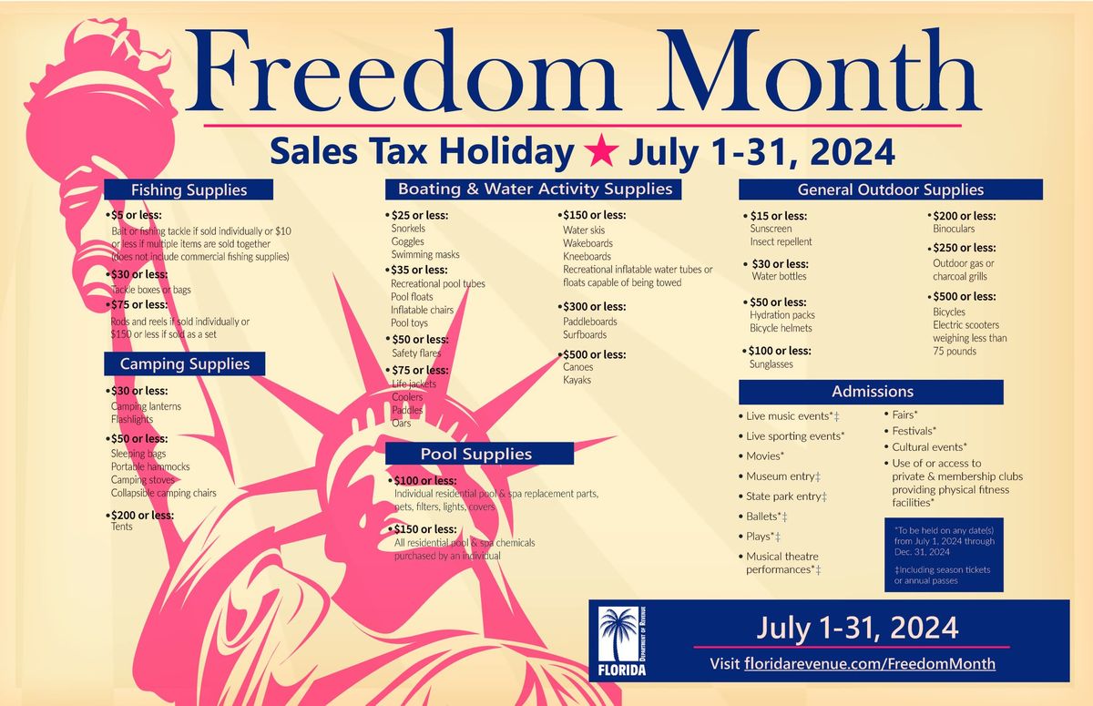 Sales tax Holiday -Freedom Month