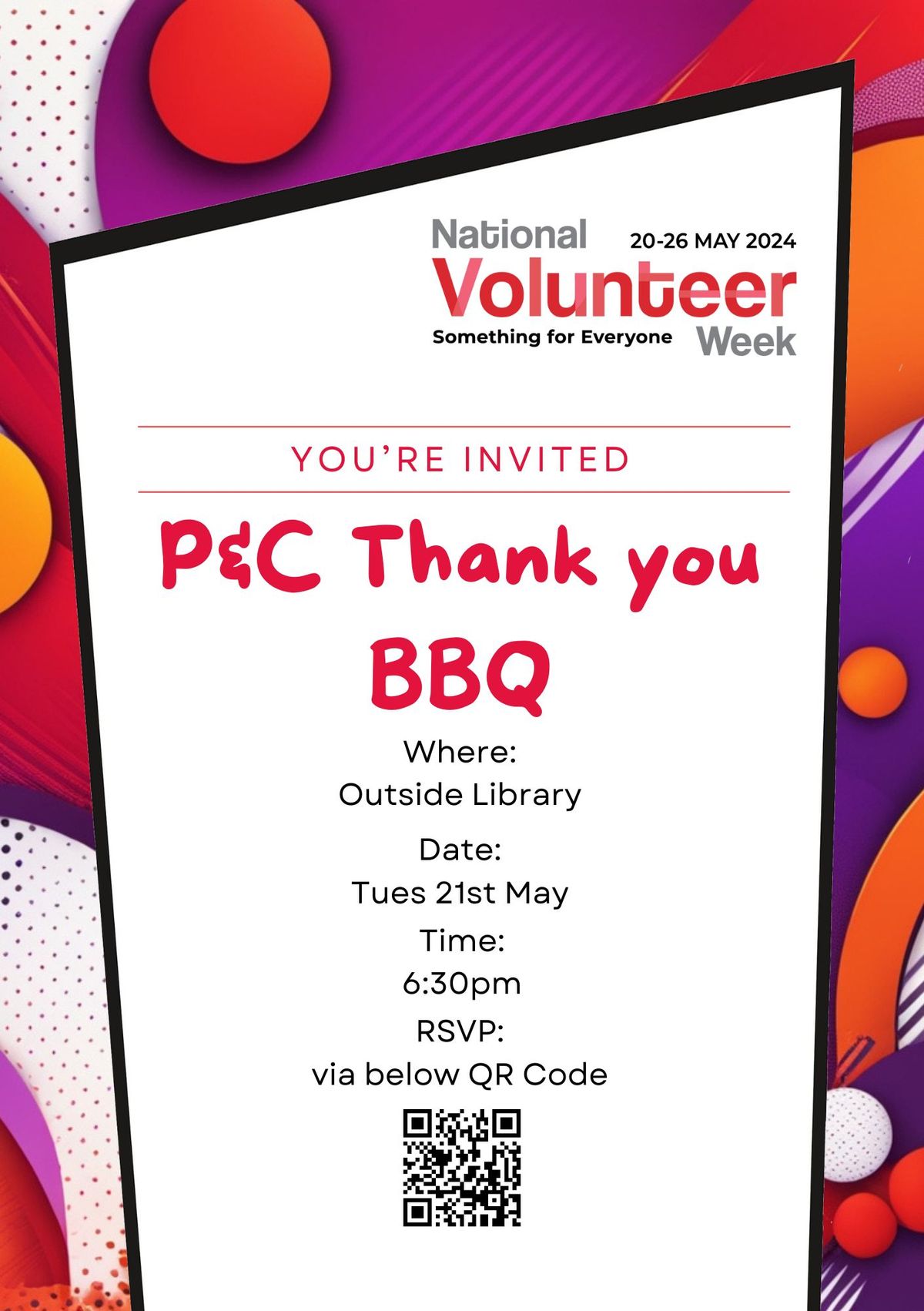 P&C Thank You BBQ- National Volunteer Week
