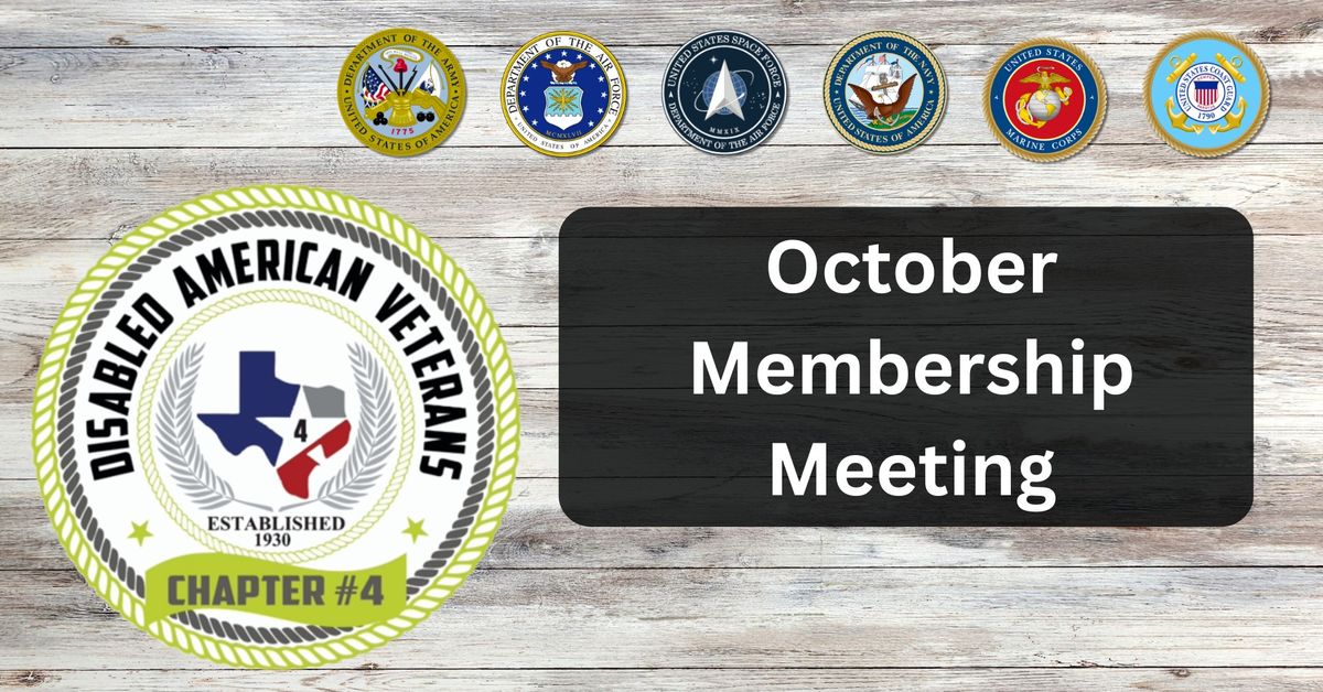 October Membership Meeting