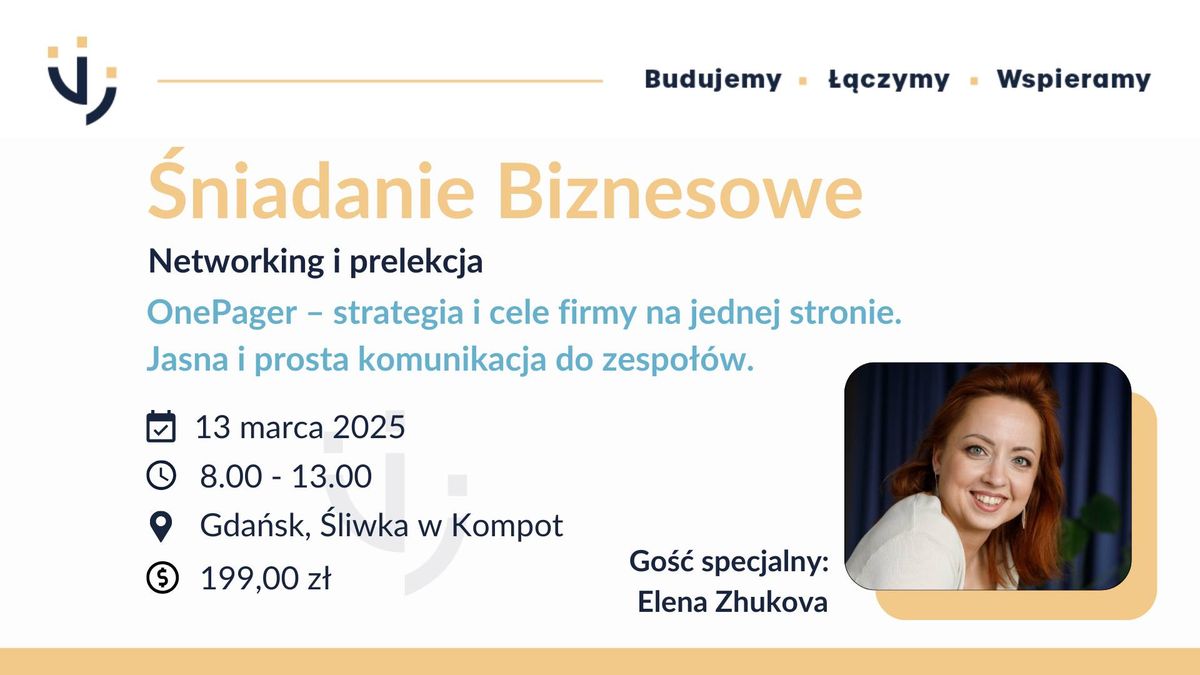 \u015aniadanie Biznesowe - OnePager: strategia i cele firmy na jednej stronie.