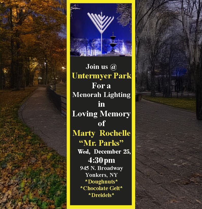 Untermyer Gardens menorah lighting