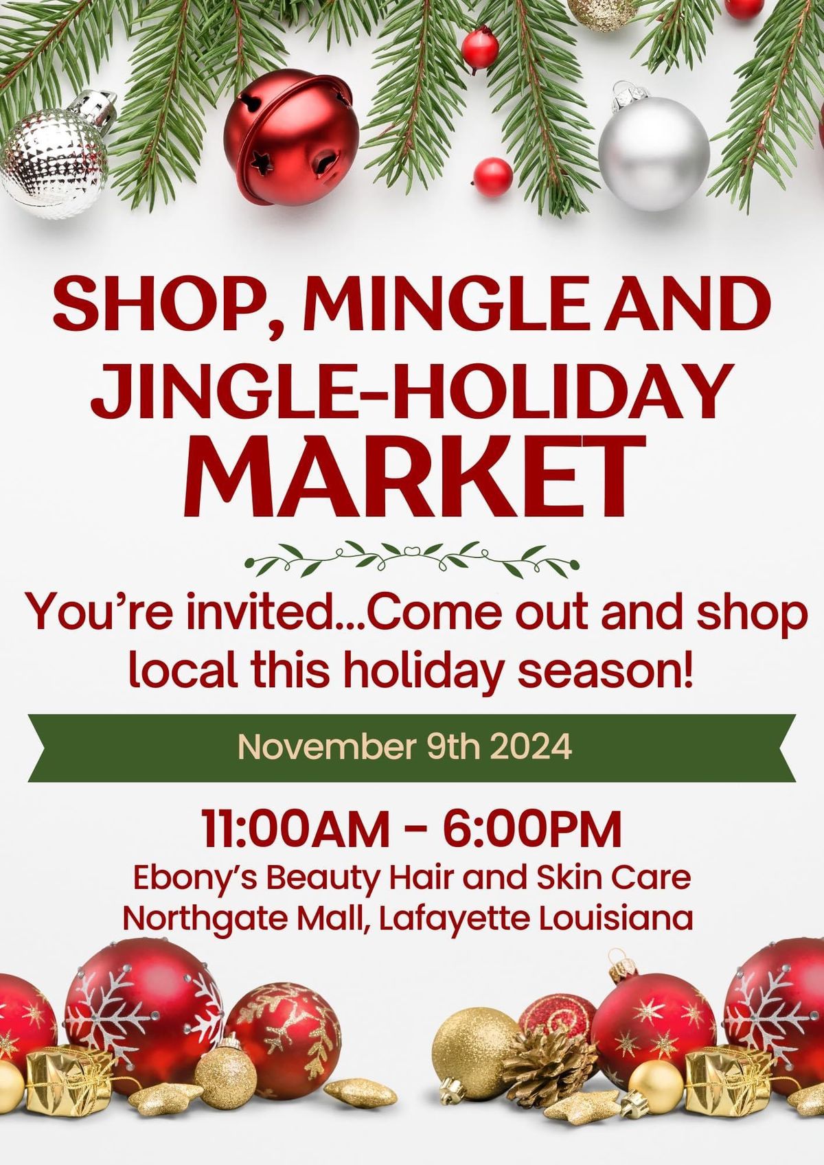 SHOP MINGLE, AND JINGLE HOLIDAY MARKET