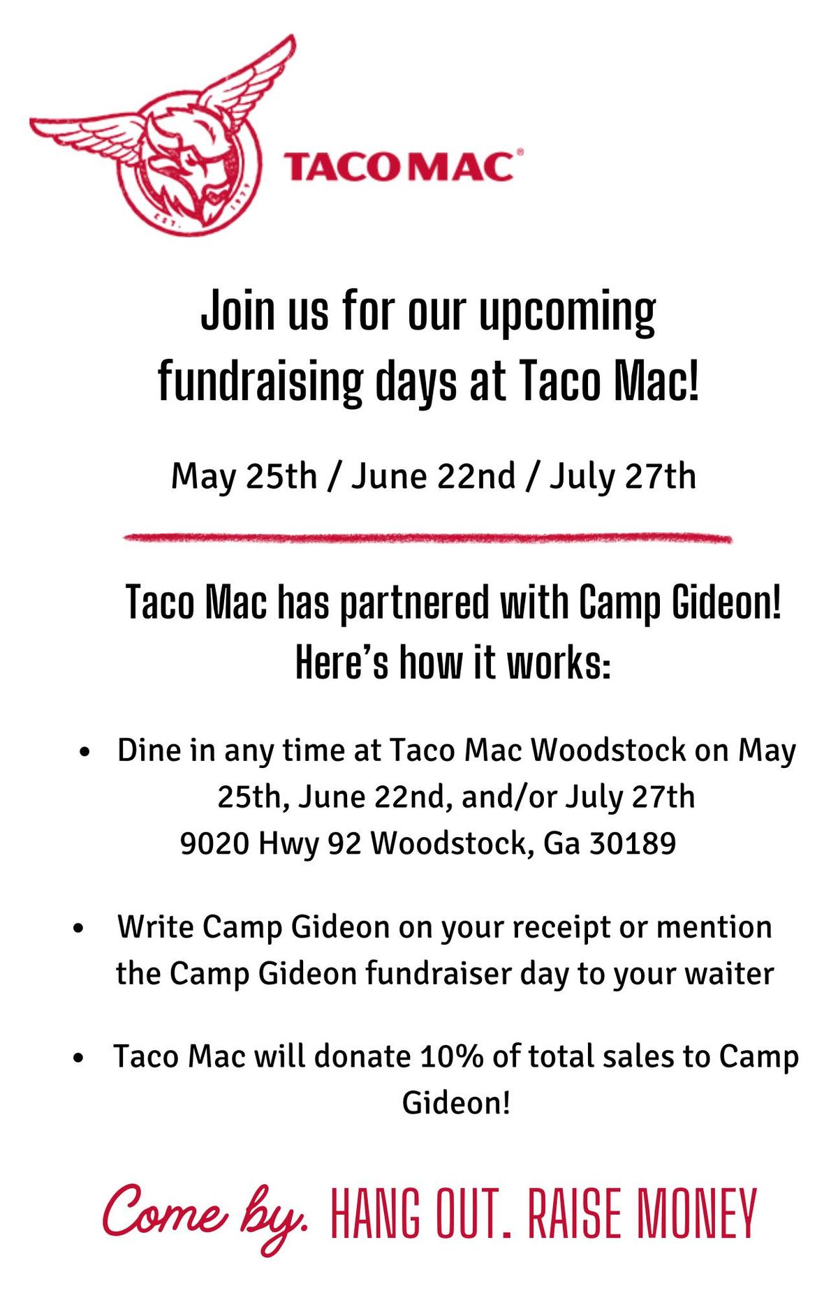 Camp Gideon's Taco Mac Day