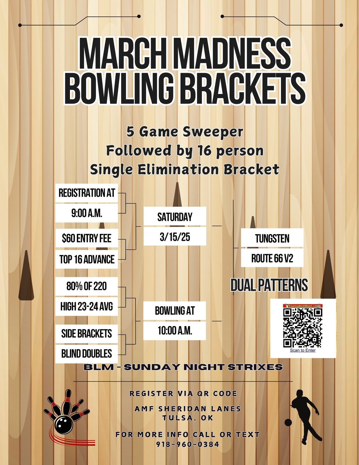 5 Game Dual Sport Shot Sweeper Bowling Tournament - Bracket Play Finals