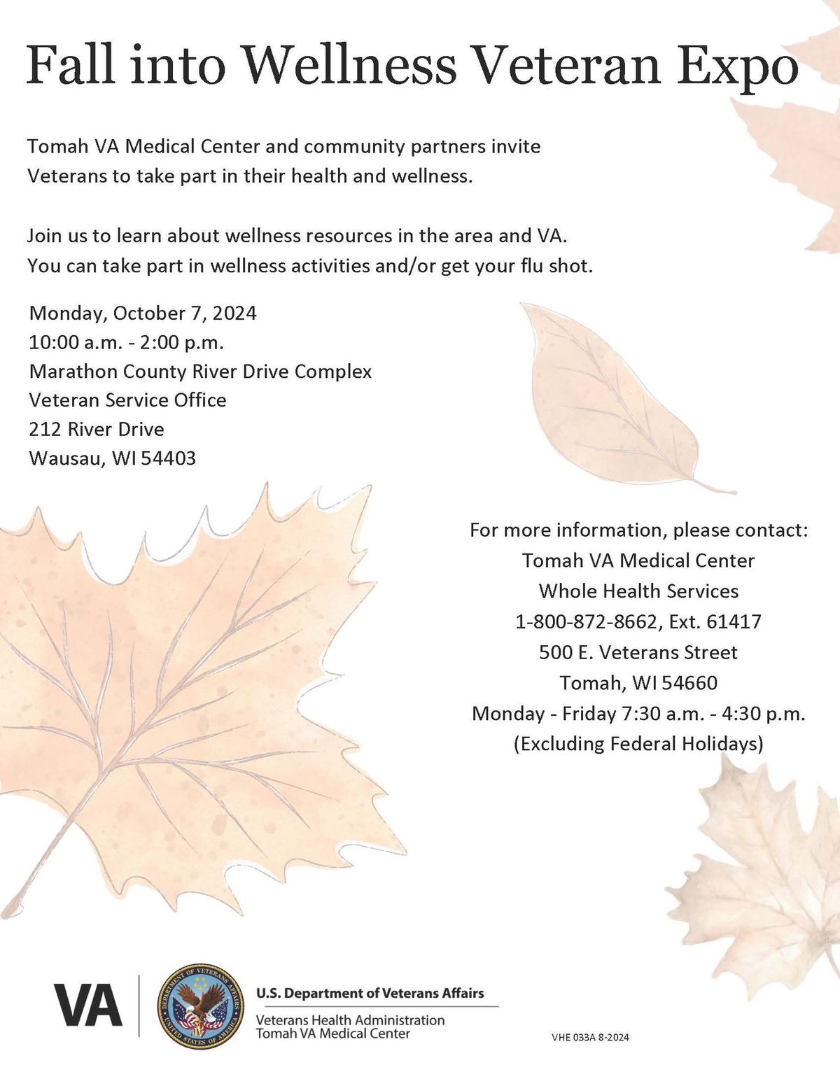 Tomah VA Fall into Wellness Expo- Wausau