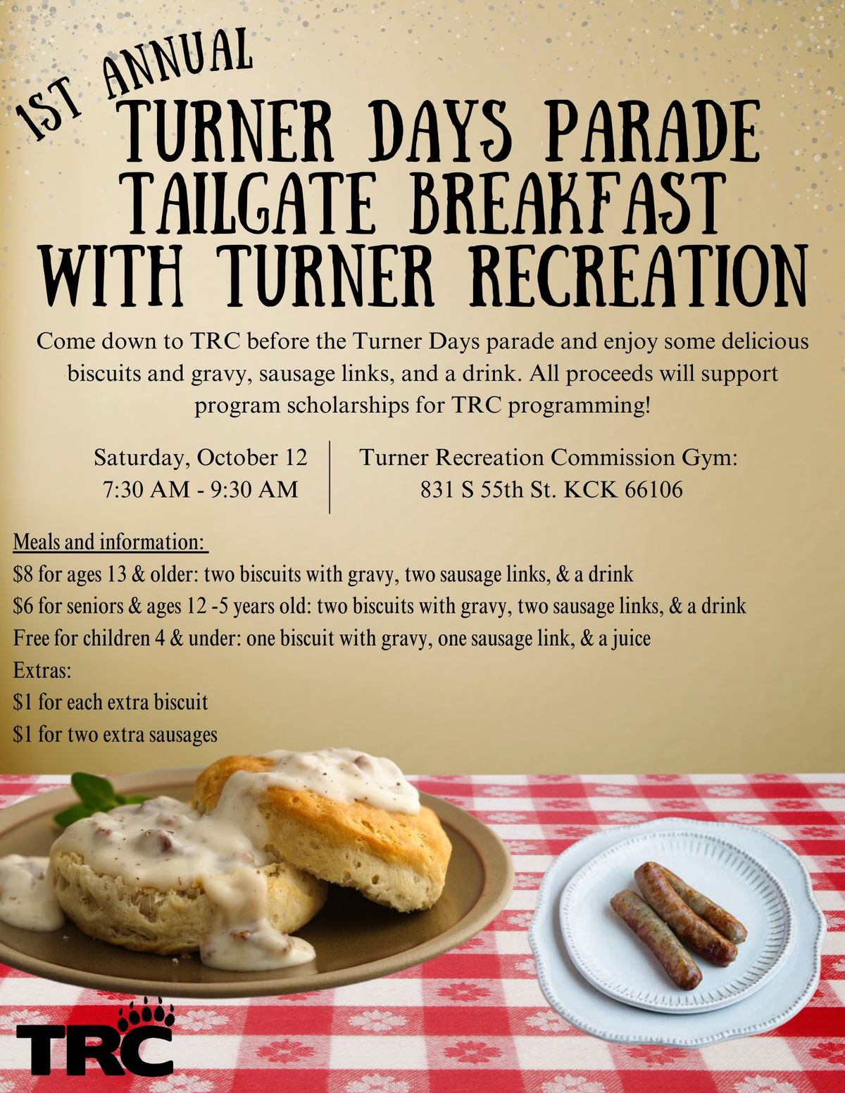 1st Annual Turner Days Parade Tailgate Breakfast with Turner Recreation