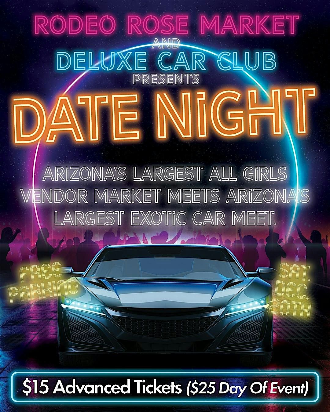 'DATE NIGHT' All Girls Thrift Market Meets Largest Exotic Car Meet