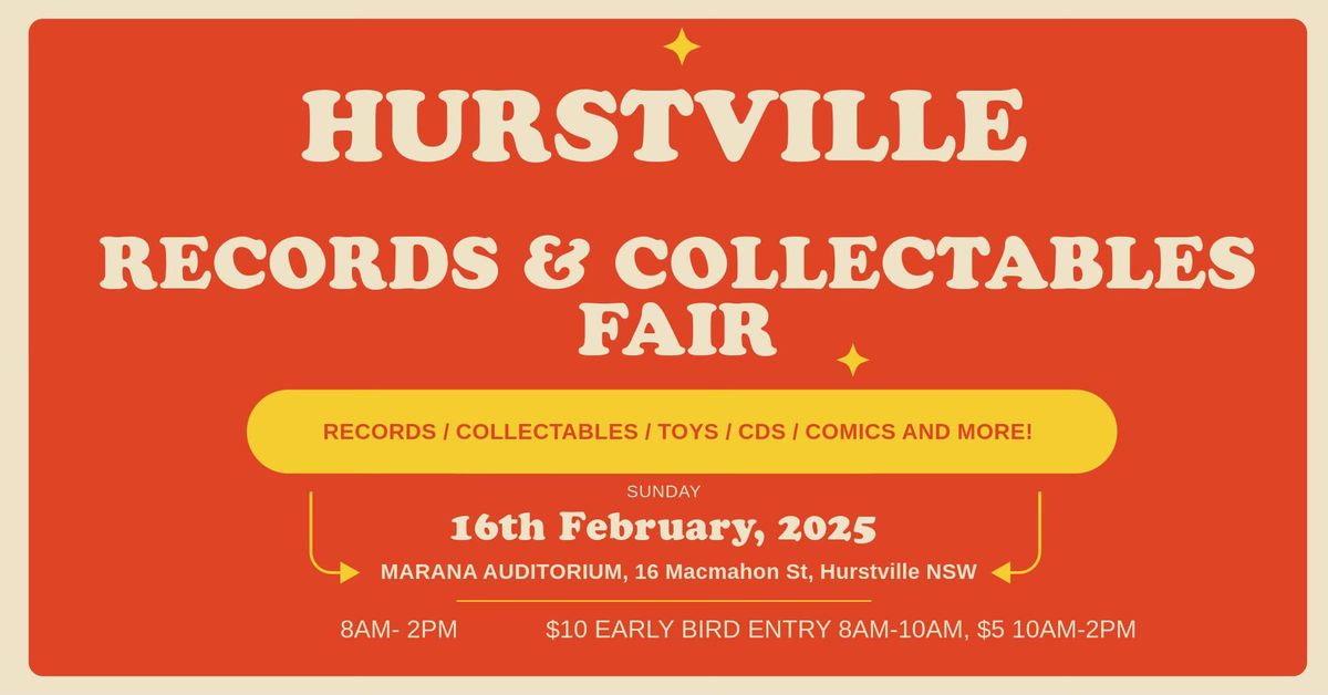 Hurstville Collectables & Music Record Fair, February 2025