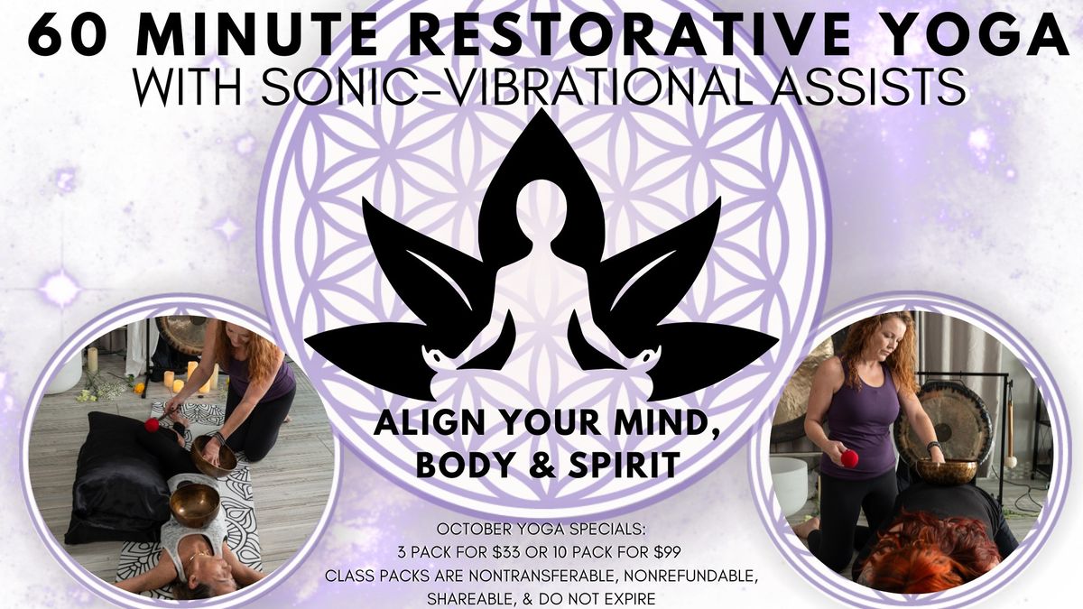 60 Minute Restorative Yoga with Sonic-Vibrational Assists