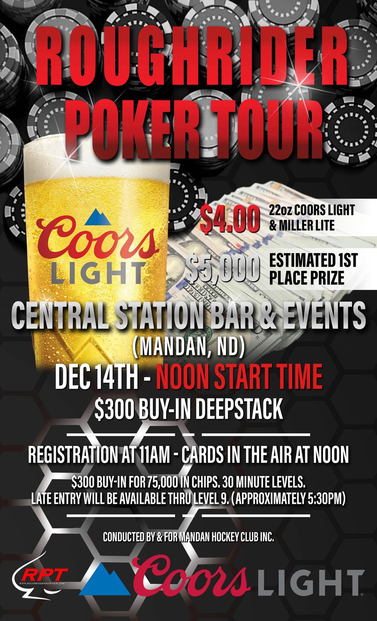 Central Station Bar & Events-$5,000 Estimated 1st Place Prize-$300 Buy In DeepStack