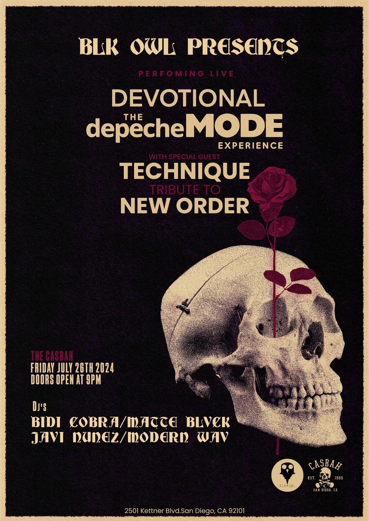July 26th Devotional The Depeche MODE Experience & Technique New Order Casbah San Diego 
