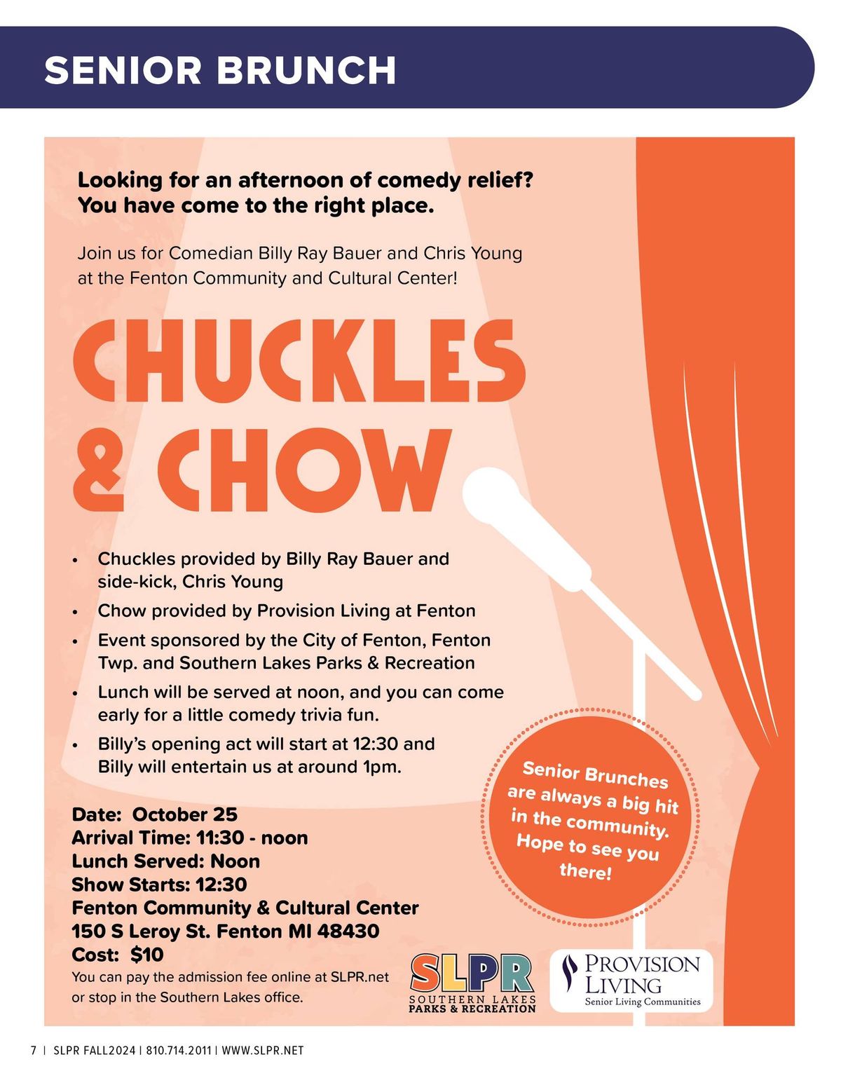 Chuckles & Chow Senior Brunch and Comedy Show