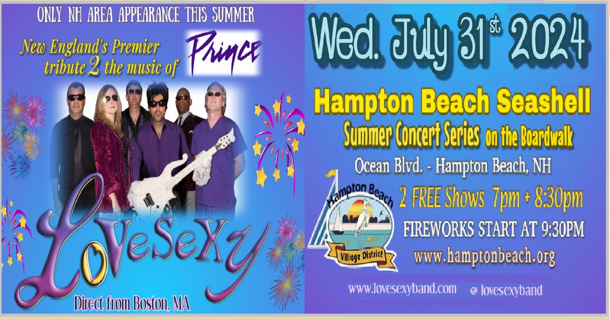 LoVeSeXy tribute 2 Prince returns to Hampton Beach Seashell Stage!