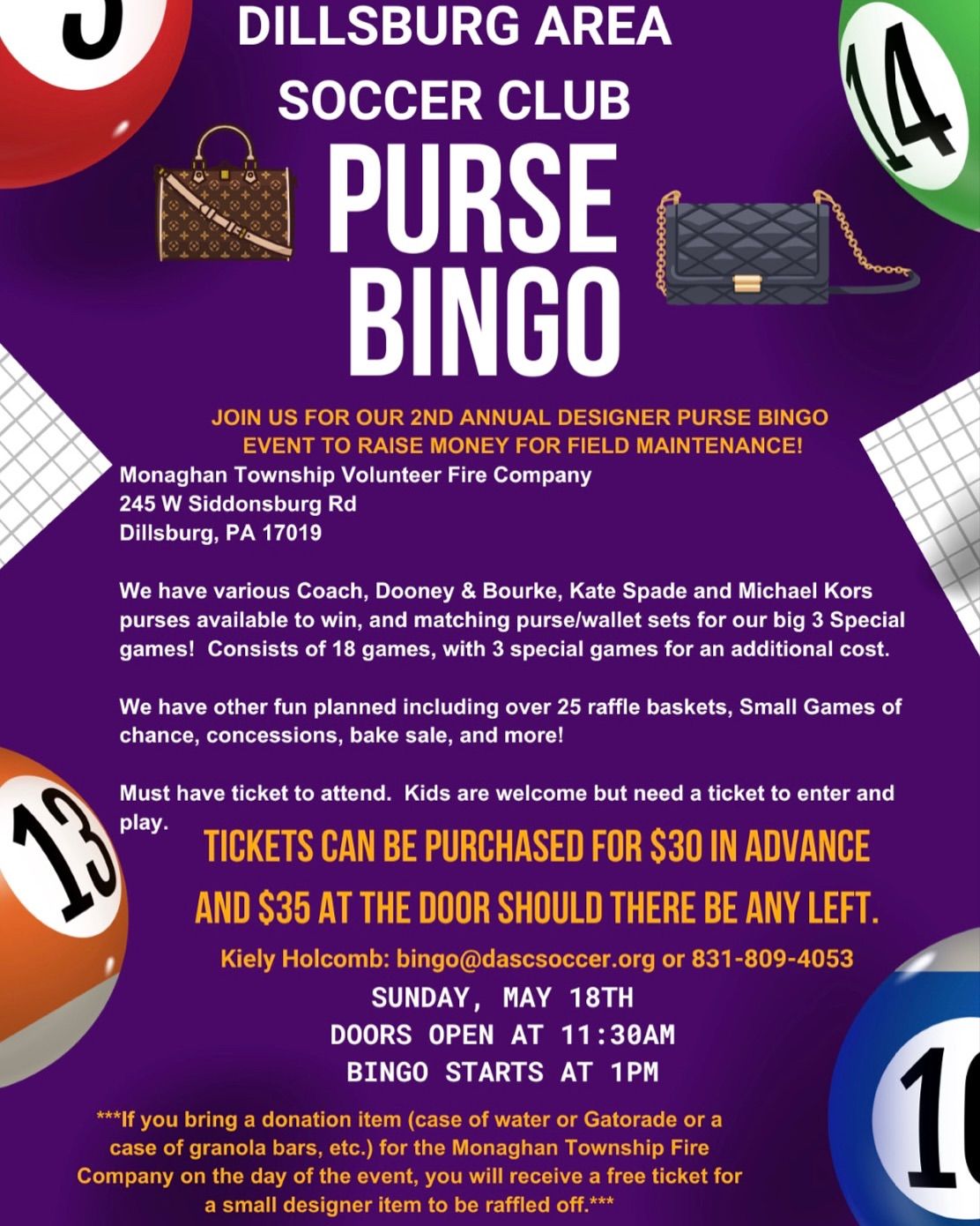 DASC Purse Bingo