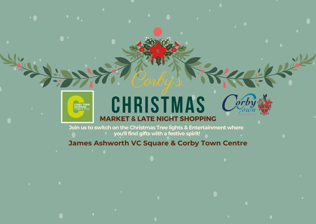 Corby Tree Light Switch on & Christmas Market