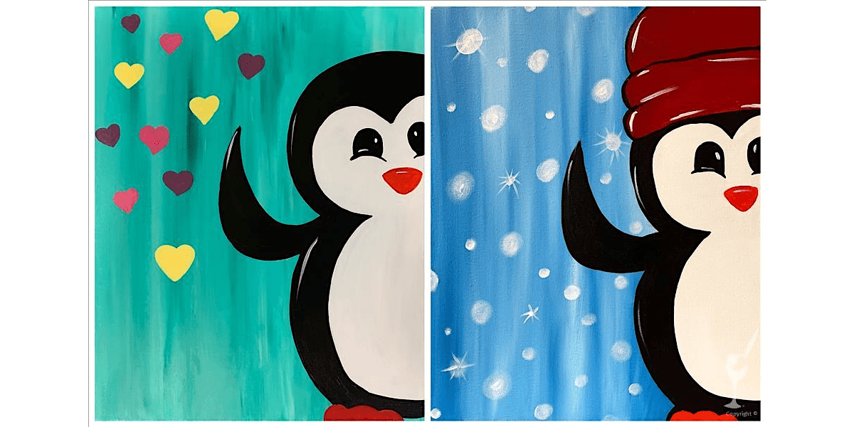 Family Fun - Penguins - Paint and Sip in San Antonio | Classpop!\u2122