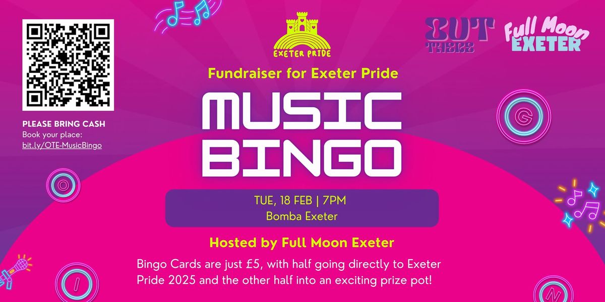 Music Bingo Fundraiser for Exeter Pride