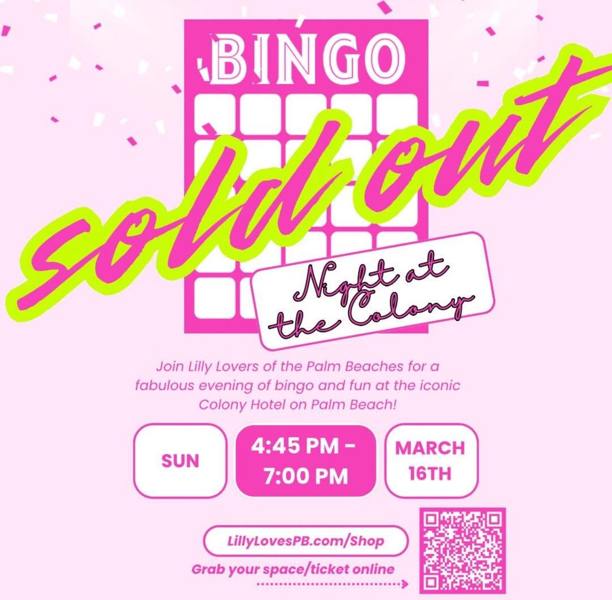 Bingo at the Colony! 3\/16\/25