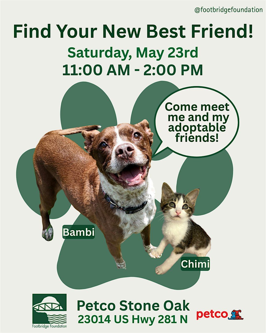 Find Your New Best Friend | Footbridge Foundation Adoption Event