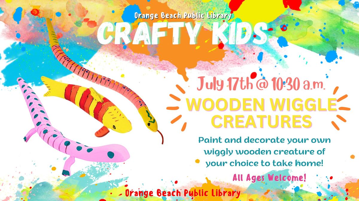 CRAFTY KIDS: Wooden Wiggle Creature Painting