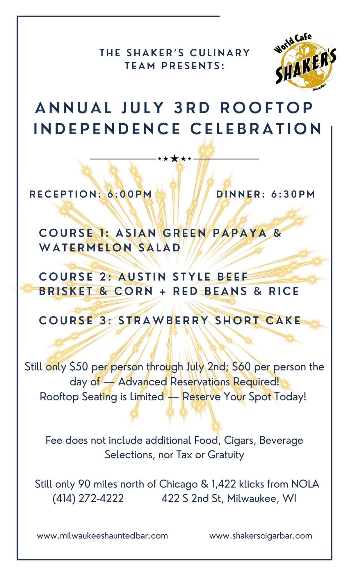 Annual Rooftop Independence Celebration Dinner