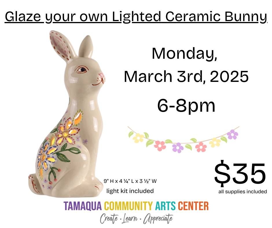 Glaze your own Lighted Ceramic Bunny