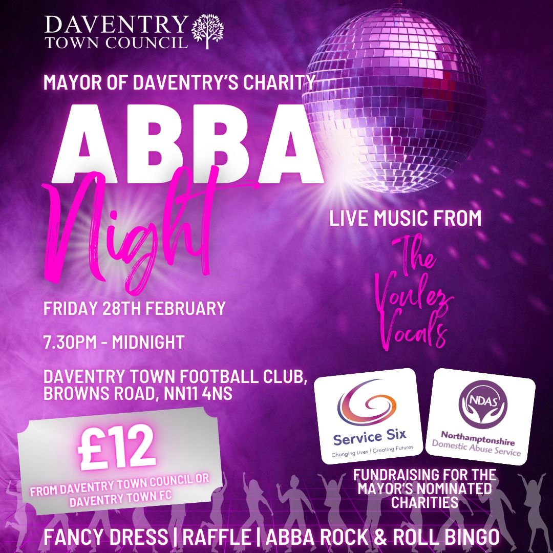 Daventry Mayor's Charity ABBA Night - Friday 28th February 2025