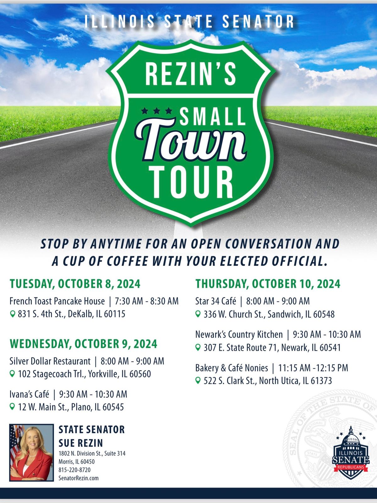 Illinois State Senator Sue Rezin\u2019s SMALL TOWN TOUR: Yorkville