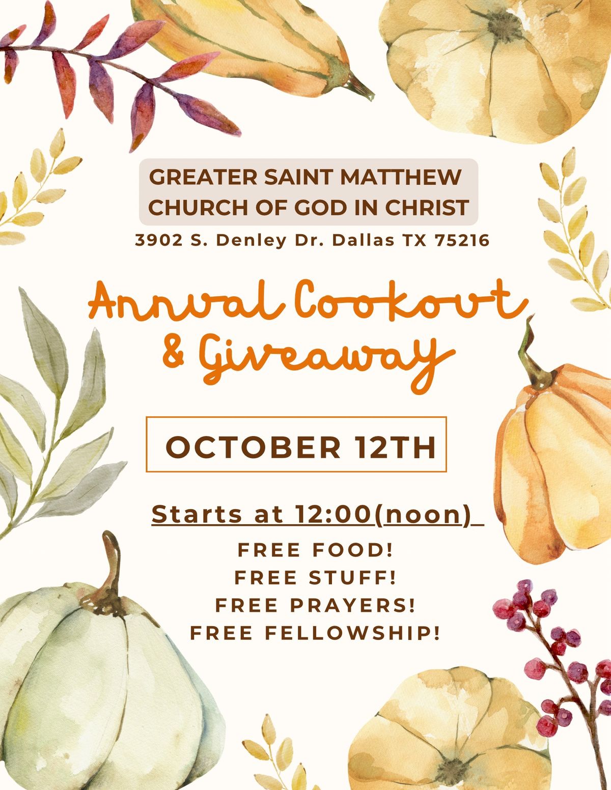 GSM Annual Cookout & Giveaway