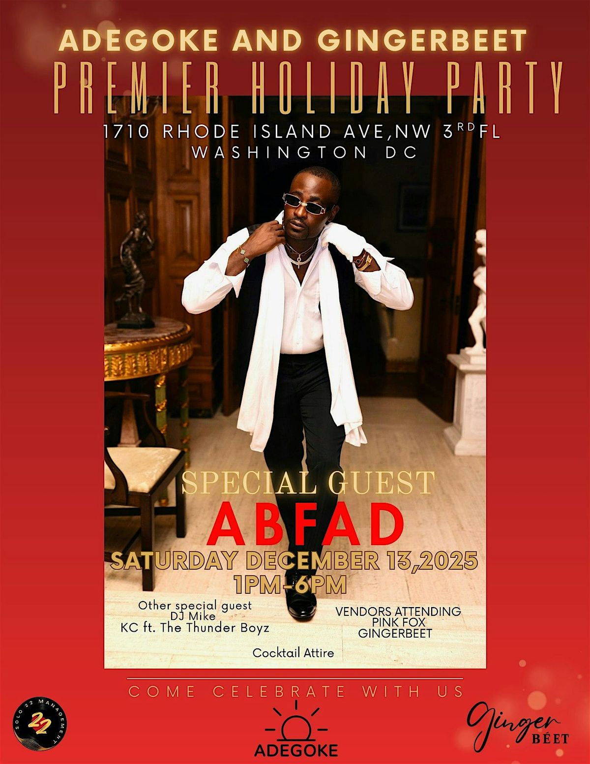 Adegoke and Gingerbeet Premier Holiday Party