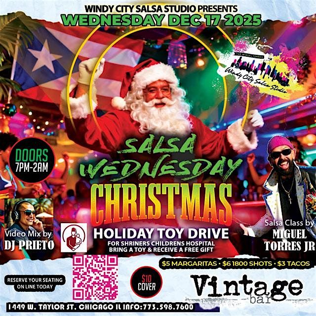Salsa Wednesday Christmas Holiday Toy Drive @ Vintage Bar!