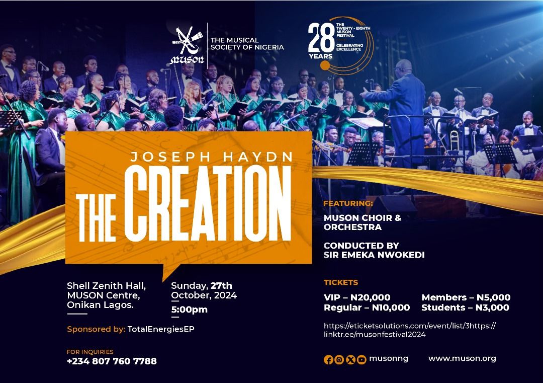 MUSON CHOIR AND ORCHESTRA - THE CREATION BY JOSEPH HAYDN