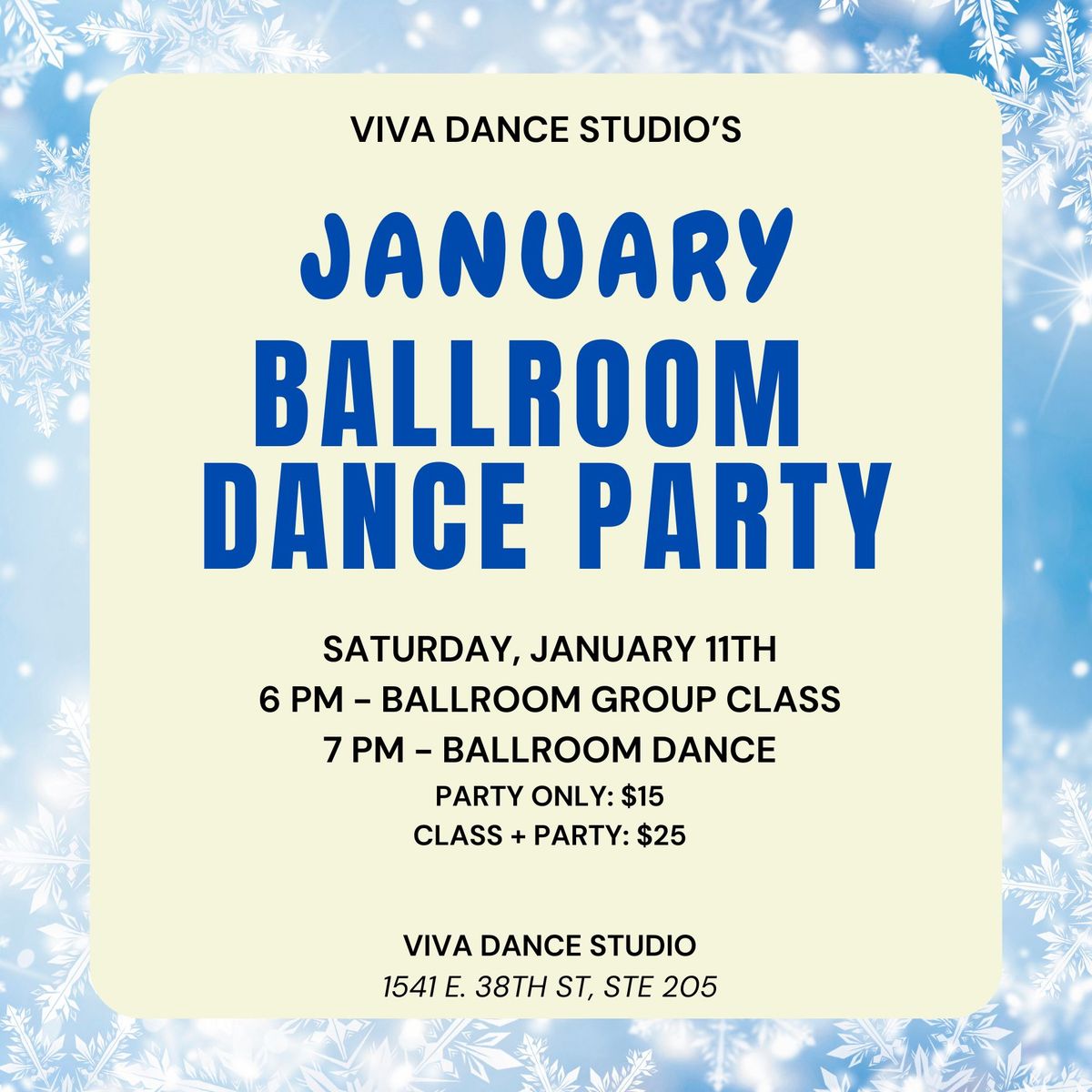 Viva Dance Studio's January Ballroom Dance Party