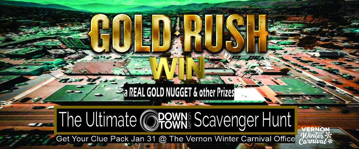 Fun scavenger hunt for a real gold nugget returns! Clue Packs Jan. 31 @ Carnival (12 Q's to win).