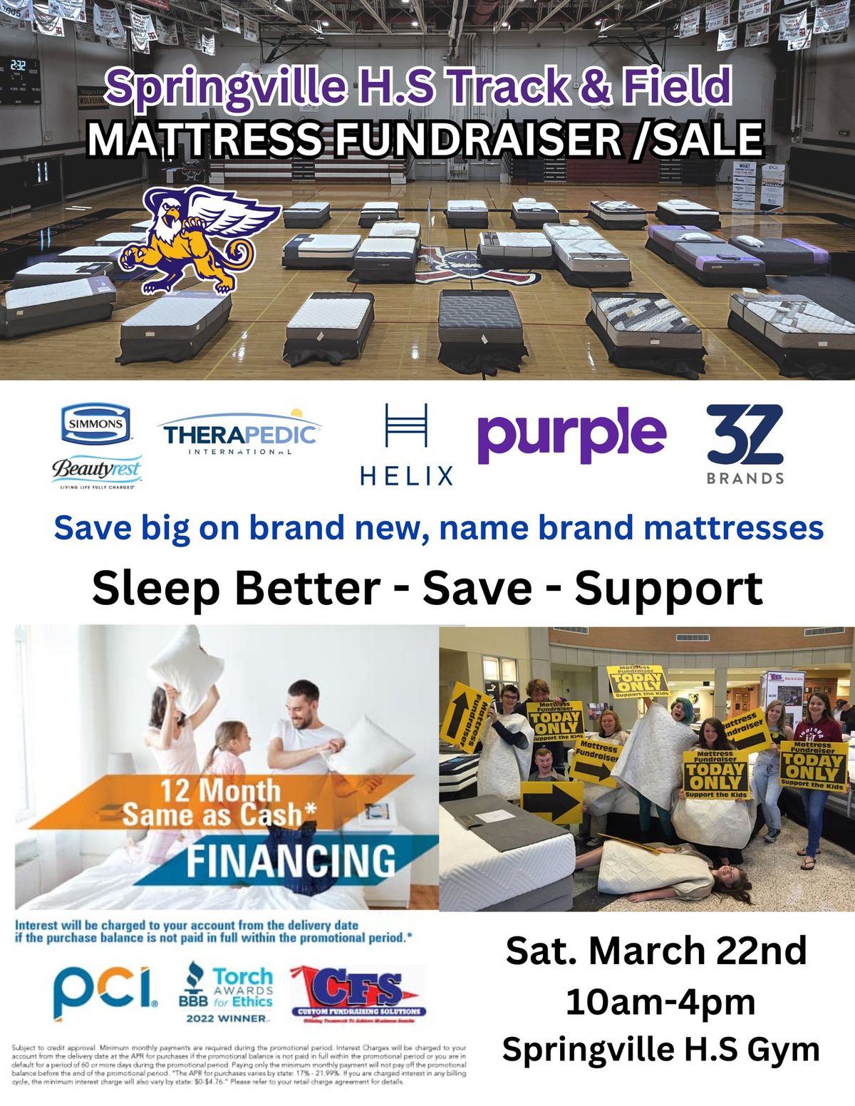 Springville Track Mattress Sale\/ Fundraiser