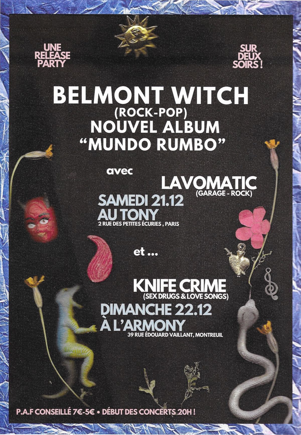 BELMONT WITCH \u2737 RELEASE PARTY #2 \u2737 "MUNDO RUMBO" + KNIFECRIME \u00c0 L' ARMONY \u2737DIMANCHE 22\/12 