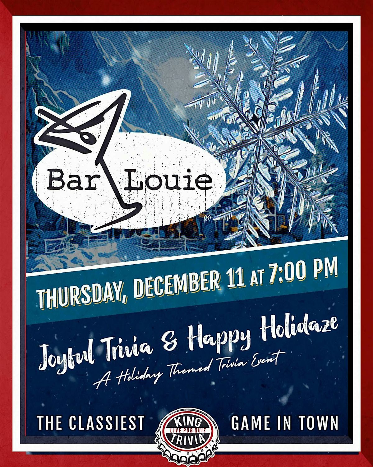 Holiday Music Theme Trivia Night at Bar Louie Evansville
