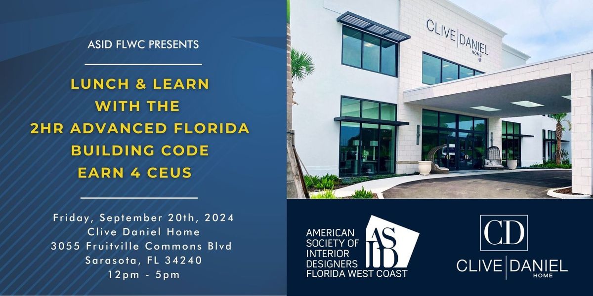 Lunch and Learn with the 2hr Advanced Florida Building Code (4 CEUs)