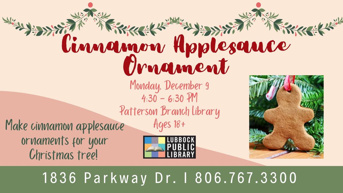 Cinnamon Applesauce Ornament at Patterson Branch Library