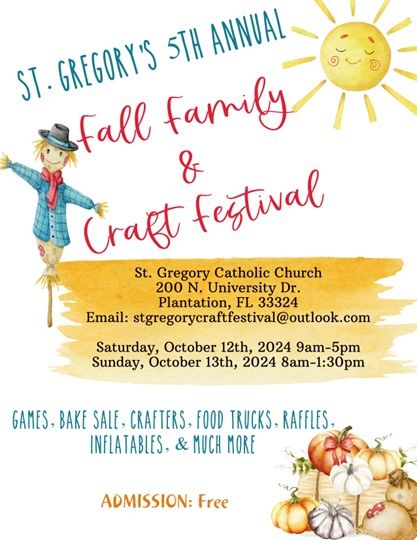 St Gregory 5th Annual Fall Family & Craft Festival