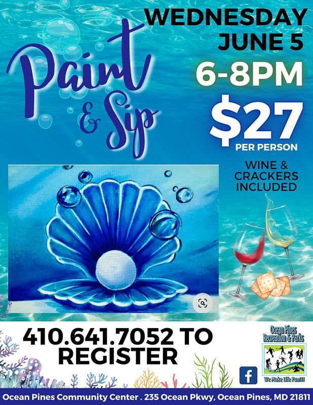Adult Paint & Sip - Sea shell w\/pearl