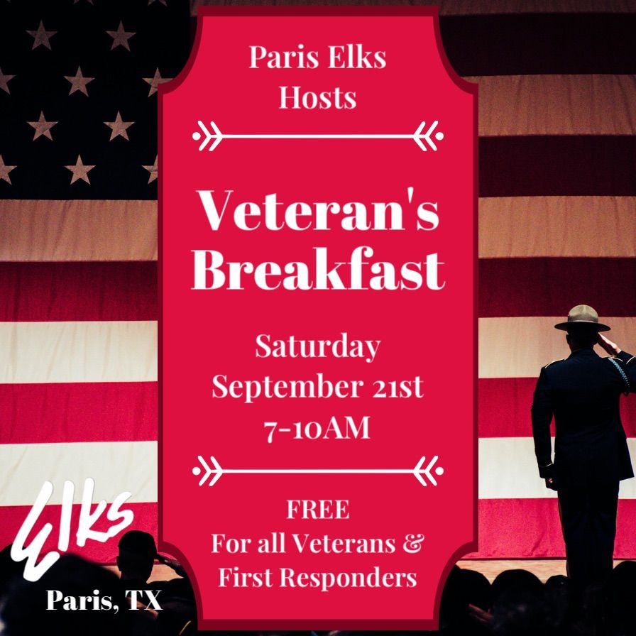 Veteran\u2019s Breakfast @ Paris Elks