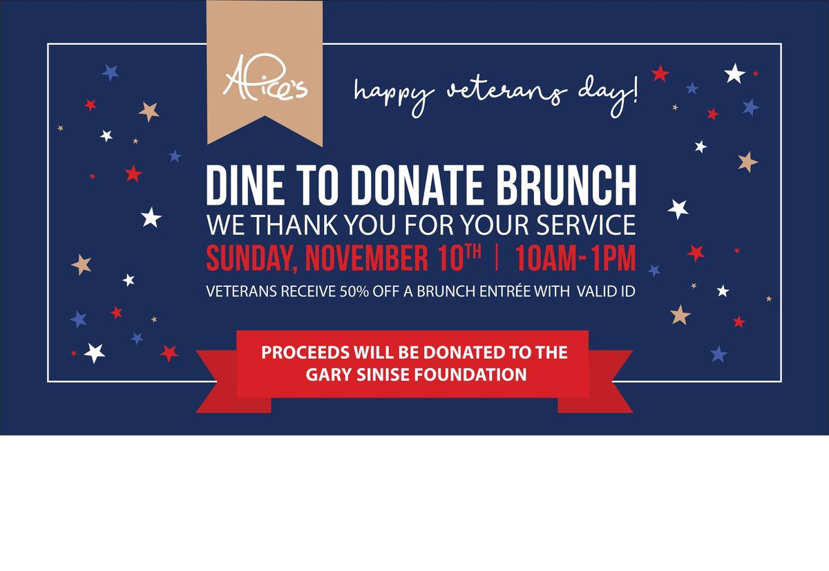 Veterans Day Dine to Donate Brunch