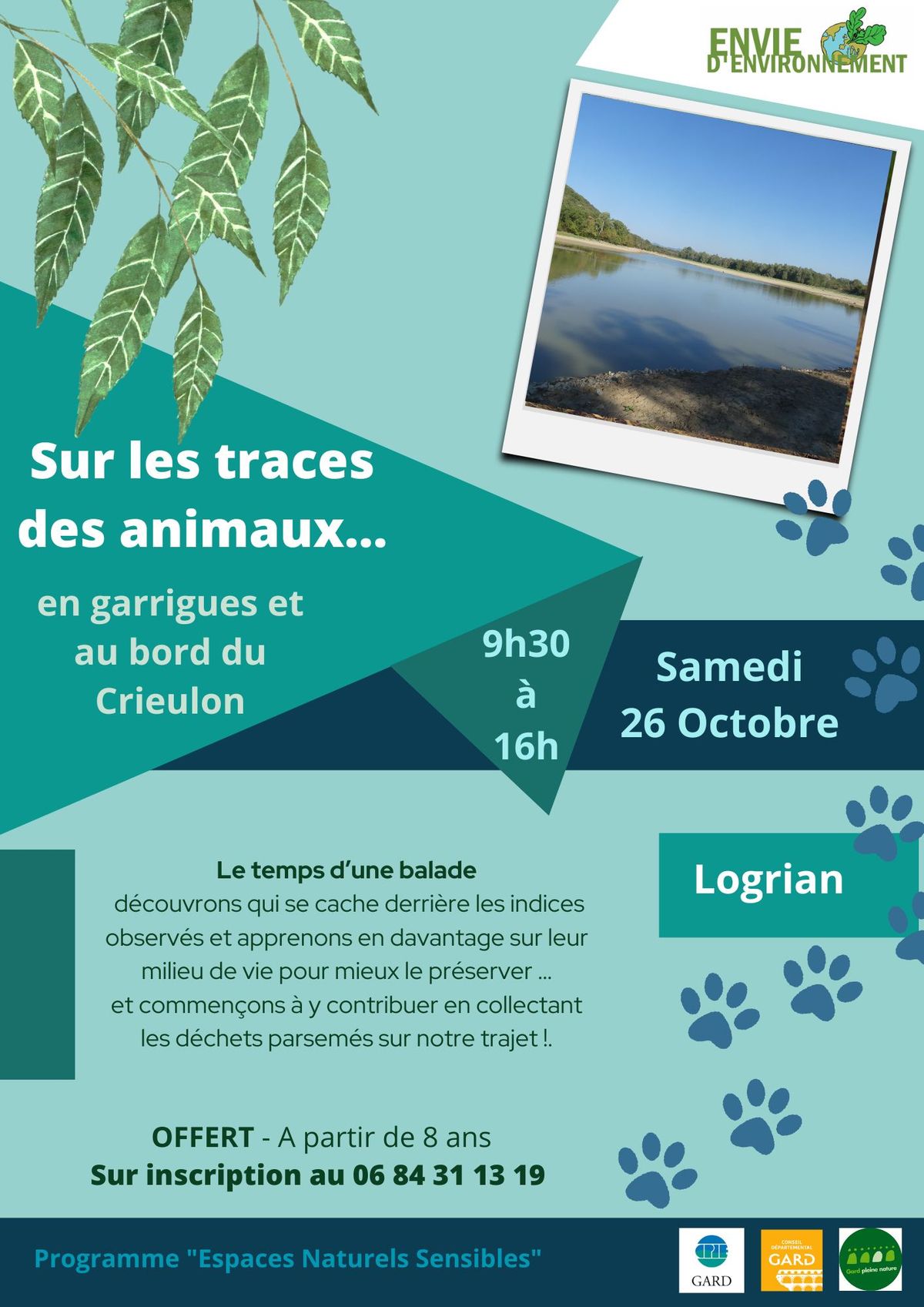 Sur les traces des animaux entre garrigues et rivi\u00e8res