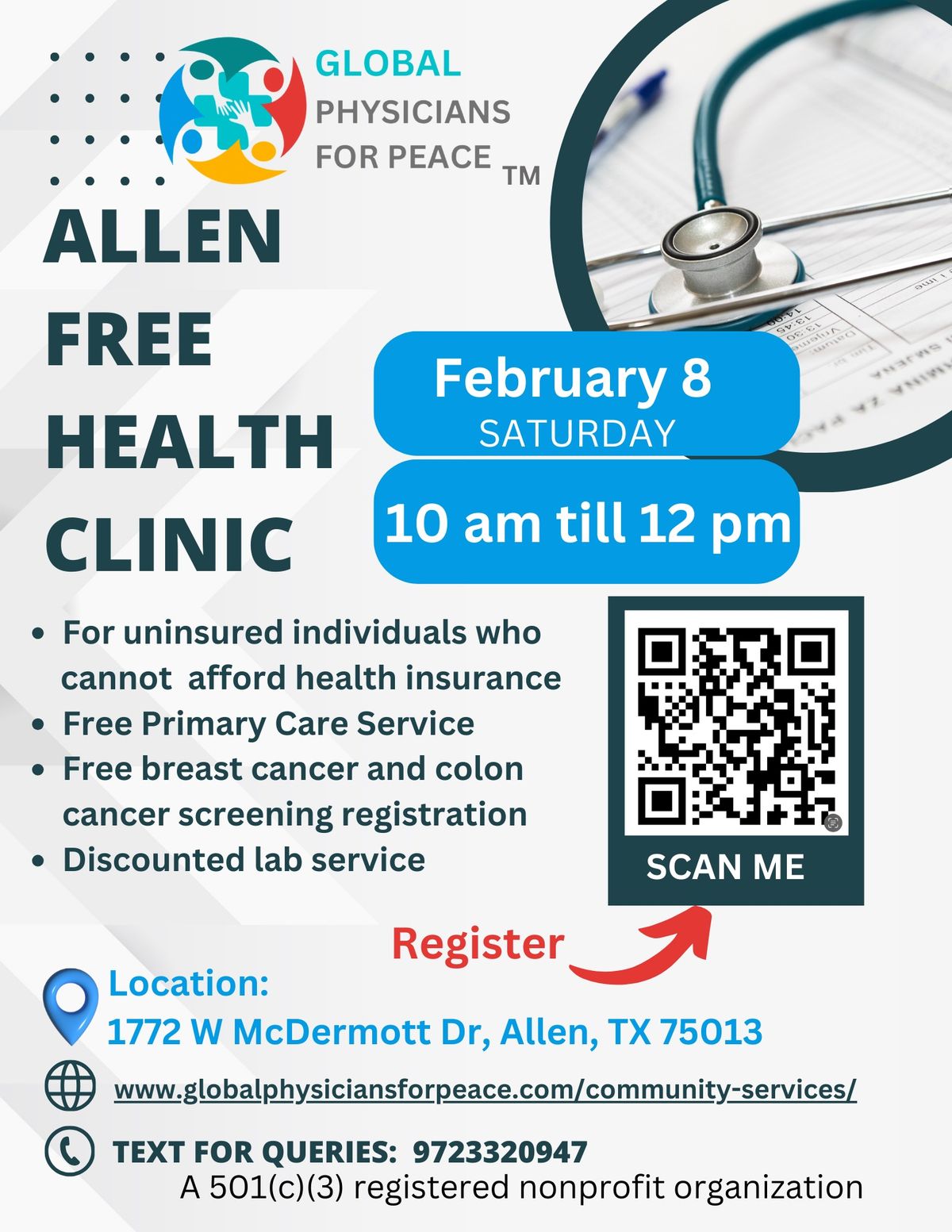 Upcoming Free Clinic Allen