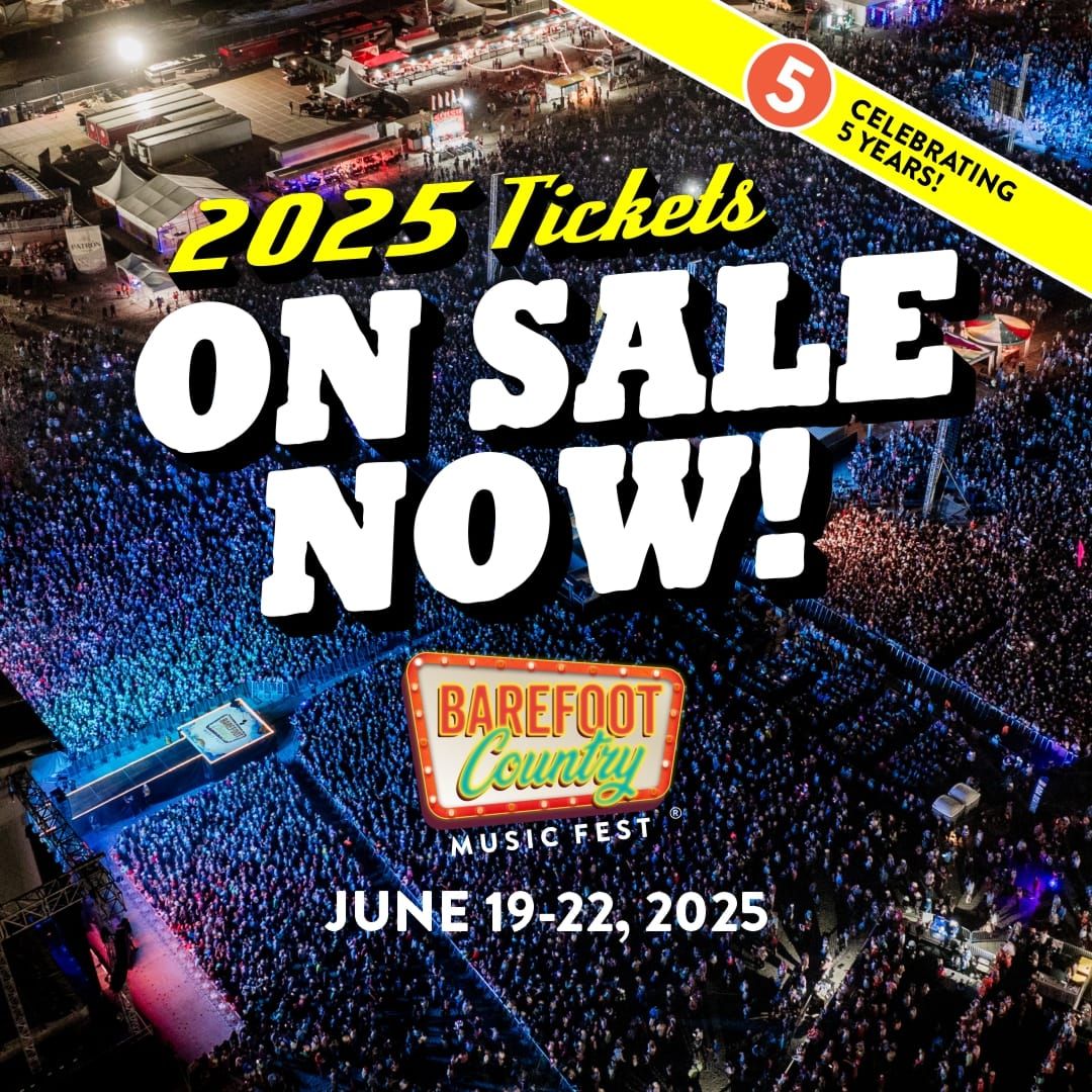 2025 Barefoot Country Music Fest - 4 Day Passes at Wildwood Beach