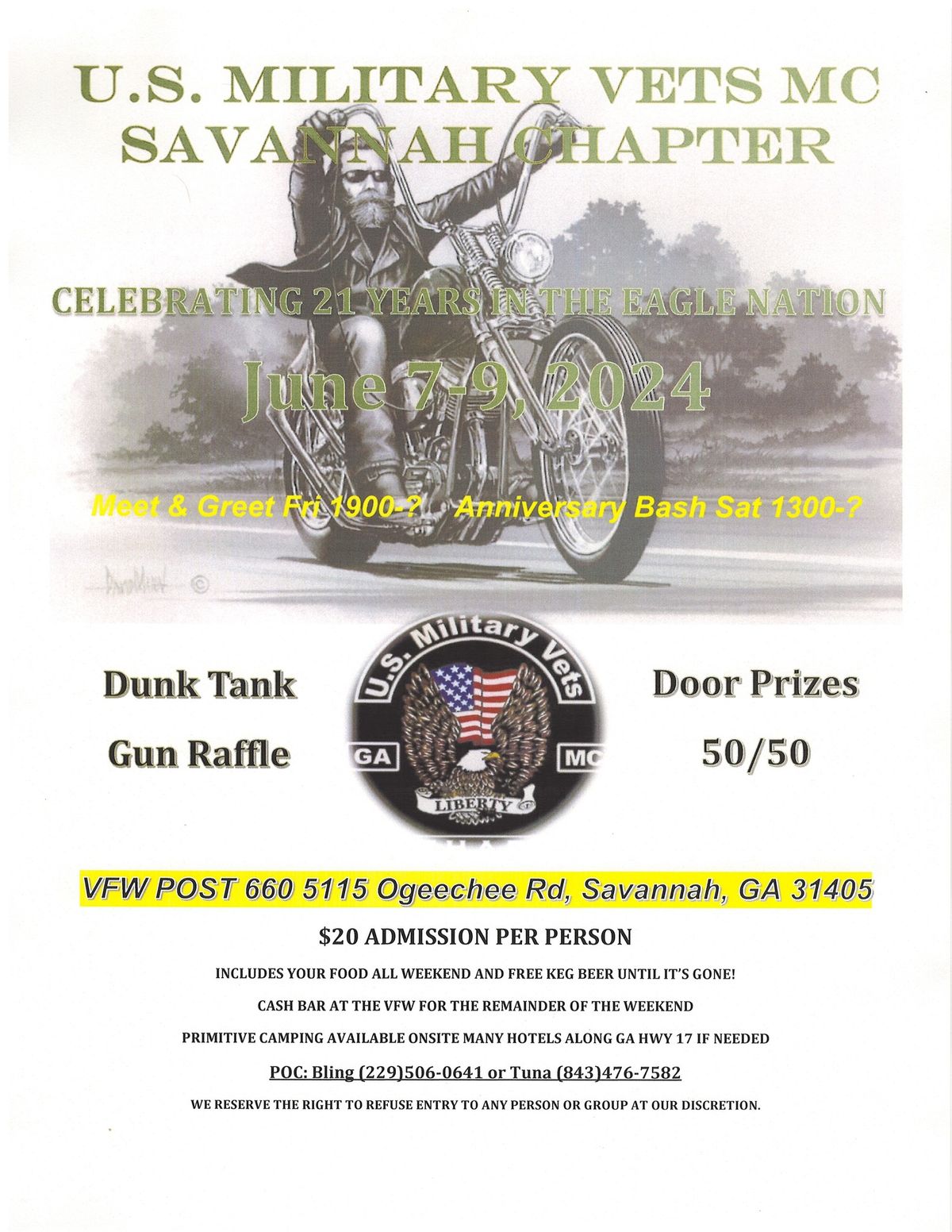 U.S. Military Vets - Savannah, GA Annual Charter Party